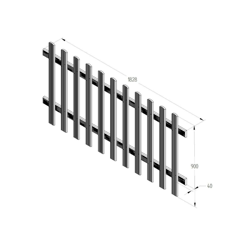 Forest Garden 6ft x 3ft Pressure Treated Ultima Pale Picket Fence Panel – Pack of 5 5013053174760 2